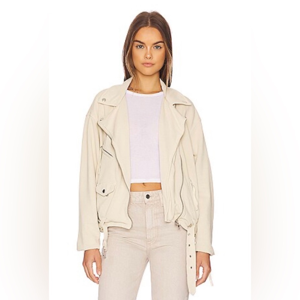 Free People | Rebel Rebel Knit Moto Jacket | Cream | Large | Excellent Condition